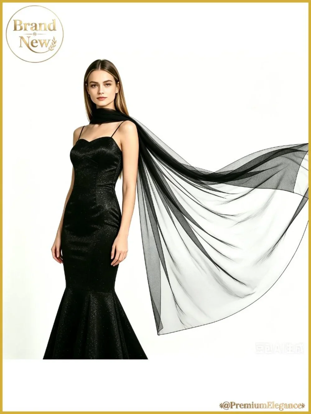 Chiffon Tulle Bridal Scarf Lightweight Summer Wrap Shawl
